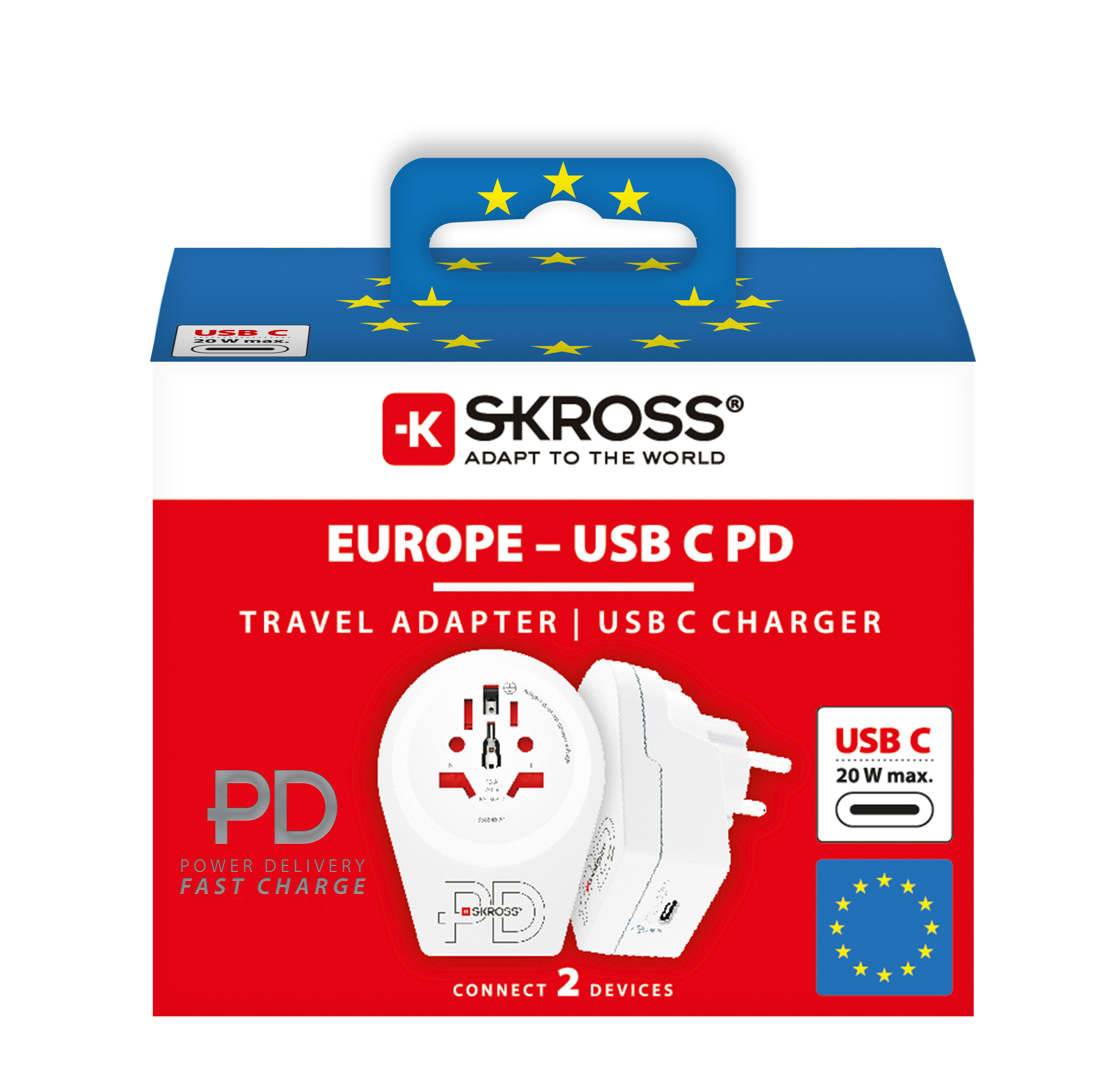SKROSS Country Travel Adapter 1.500290 World to Europe USB C20PD