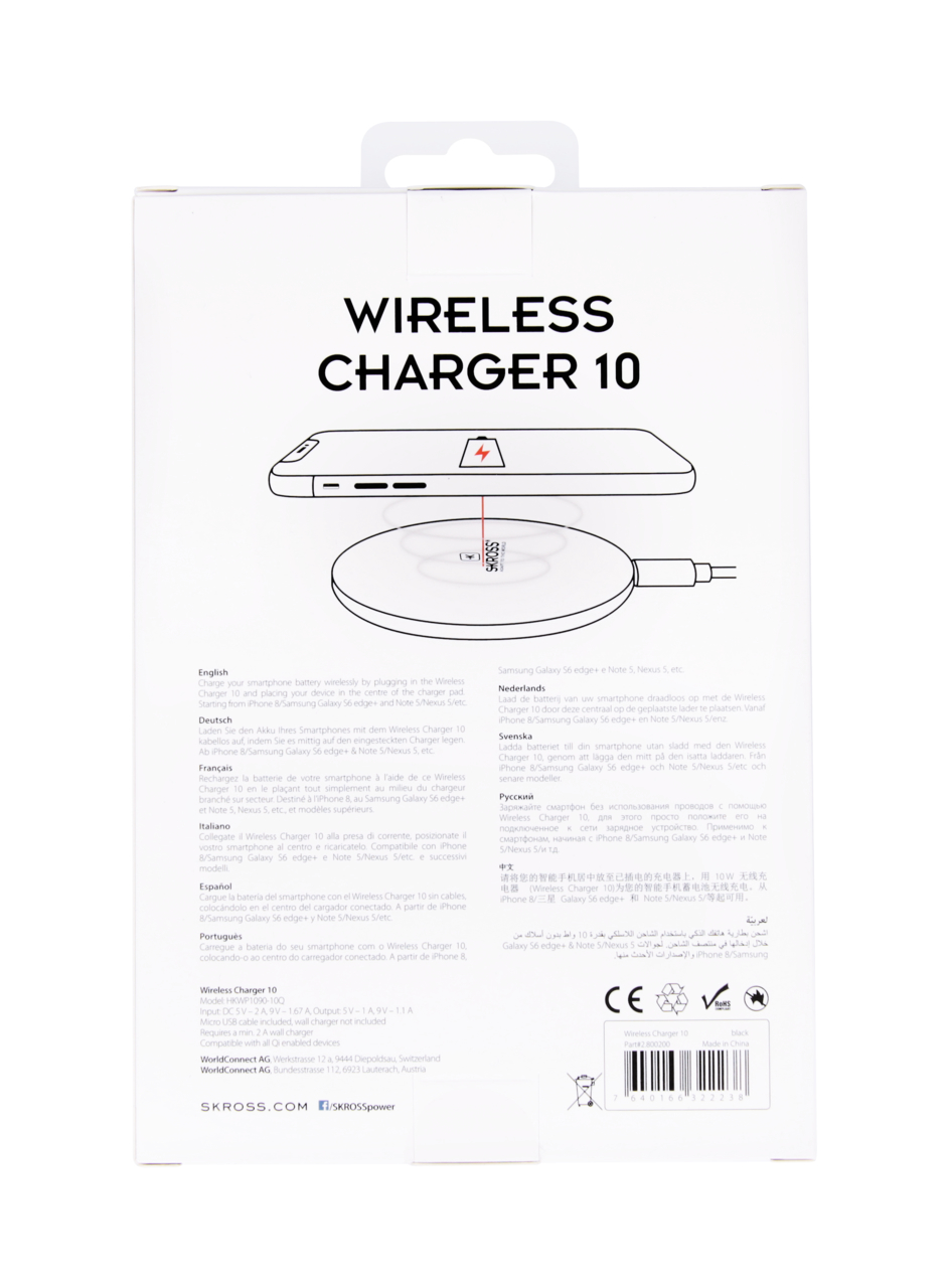 SKROSS Wireless Charger 10 2.800200 für Qi-fähige Geräte für Qi-fähige Geräte
