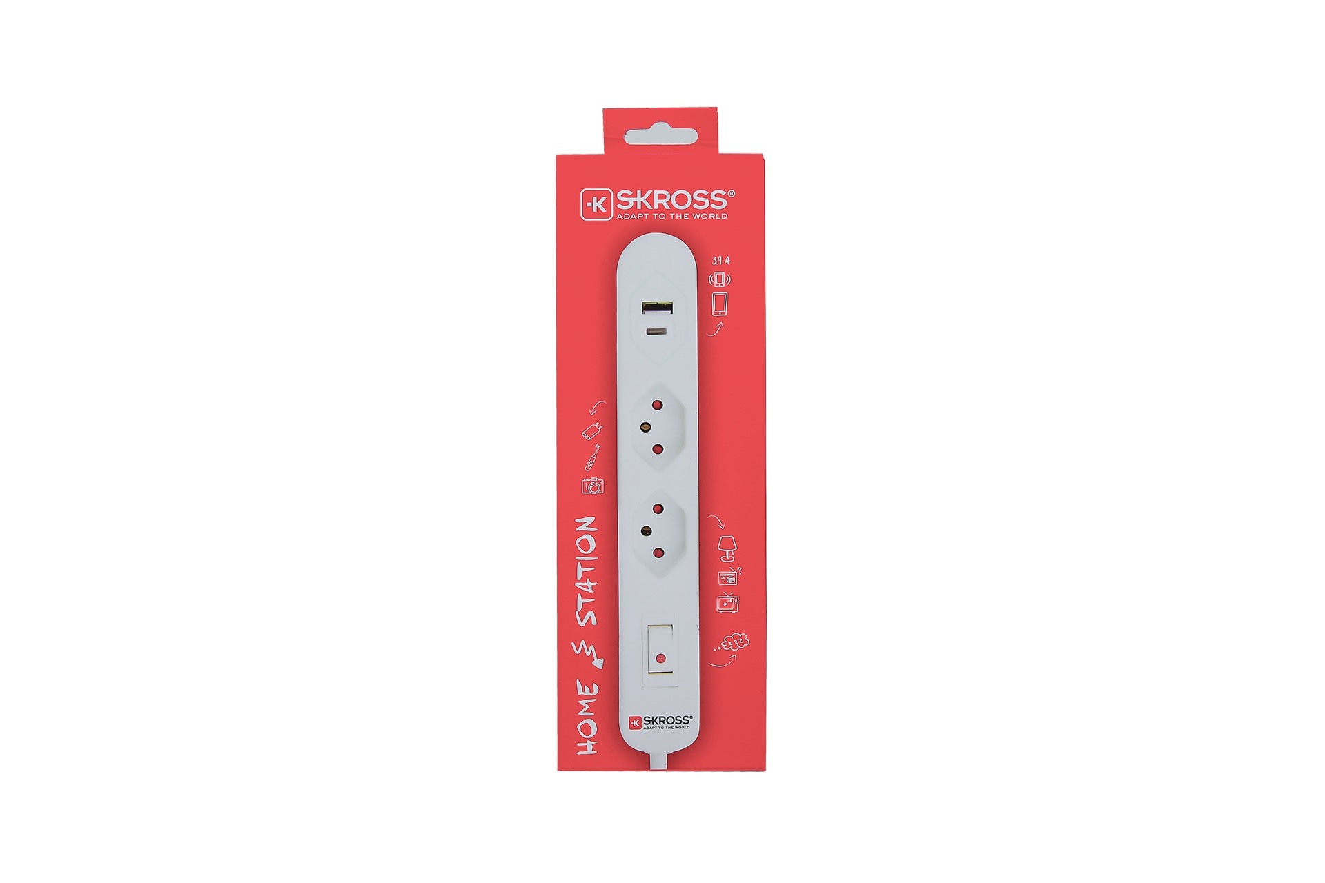 SKROSS Home Station USB-C Retail wht 69.21350 2x T13,1x USB-C + 1x USB-A