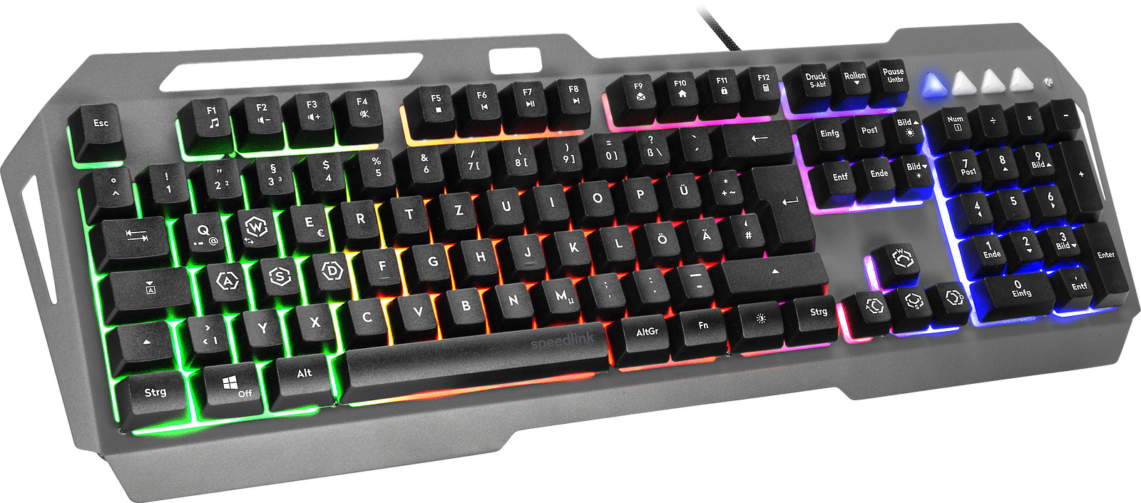 SPEEDLINK LUNERA Rainbow Keyboard SL-670006-BK-CH Wired,Metal,Black, CH-Layout