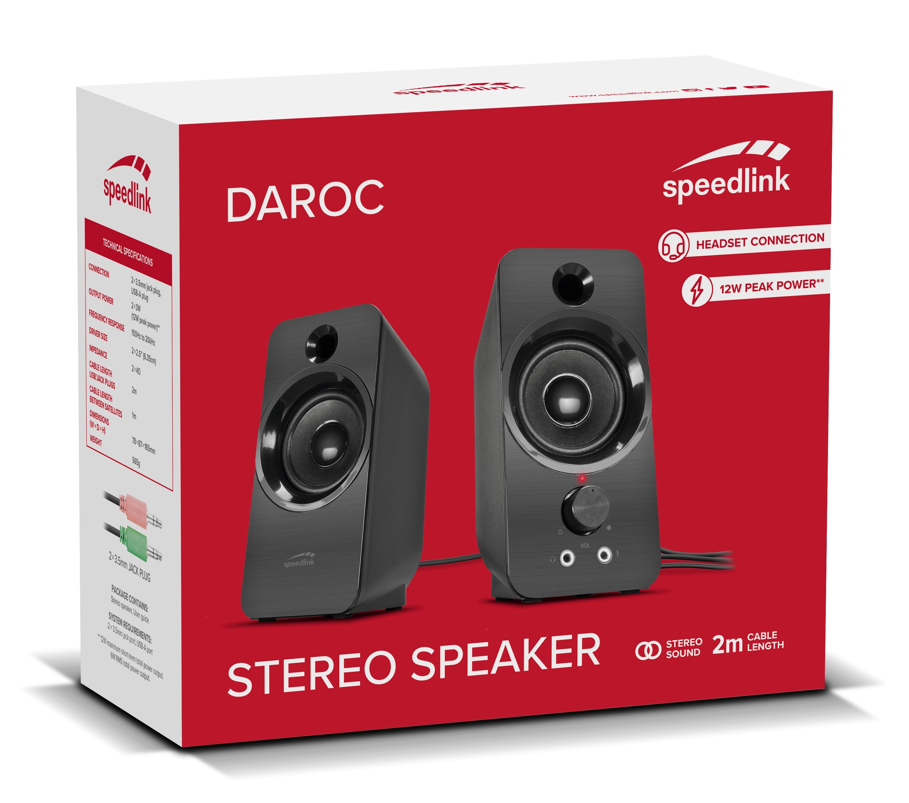 SPEEDLINK DAROC Stereo Speaker SL-810005-BK black