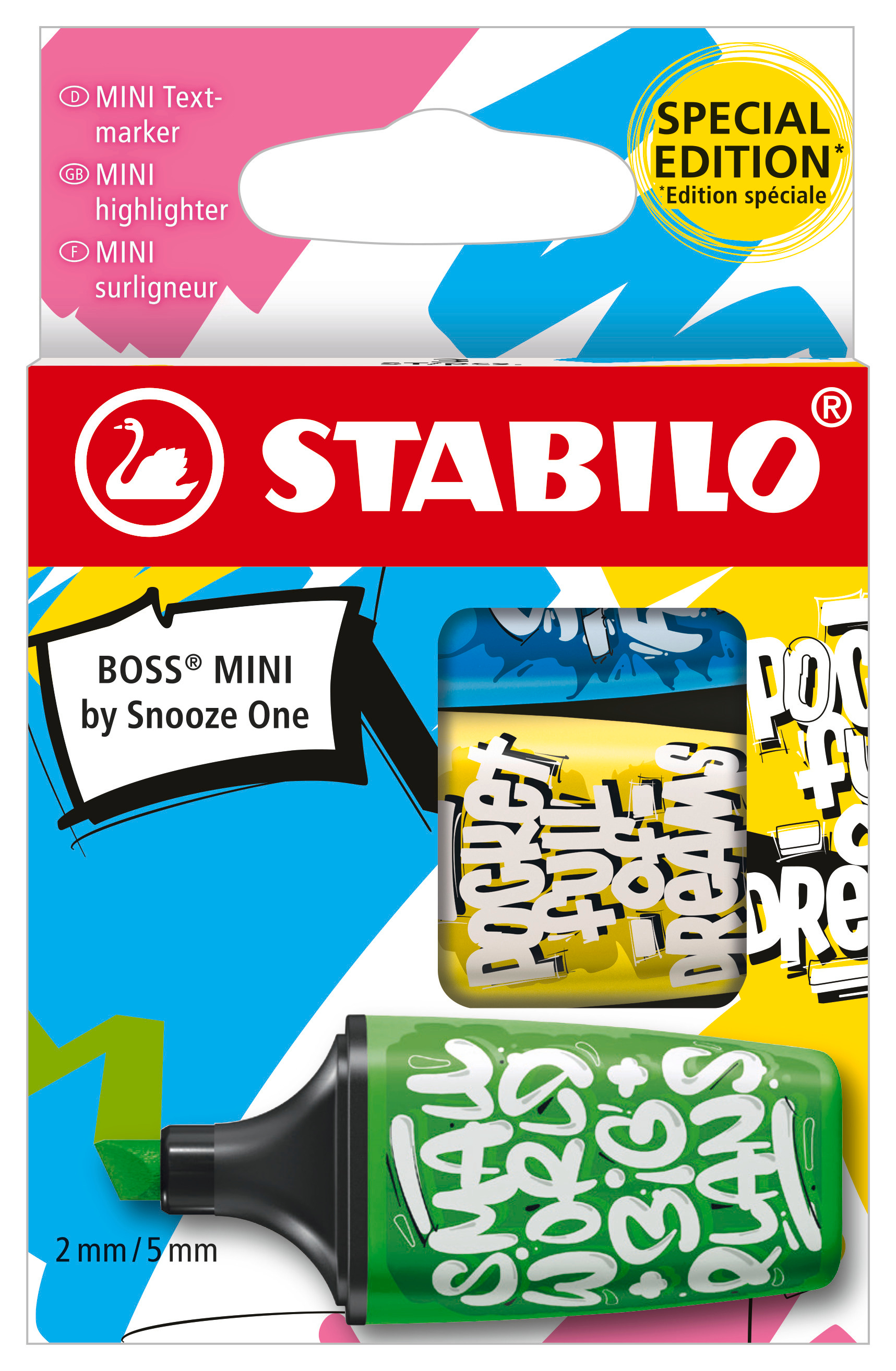 STABILO Textmarker BOSS MINI 2-5mm 07/03-30- Snooze 3 pcs.