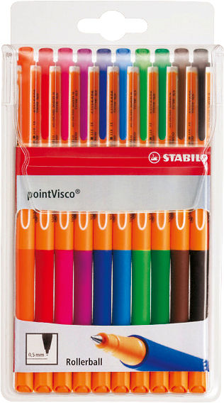 STABILO pointVisco Stylos gel 0.5mm 1099/10 10 couleurs ass.