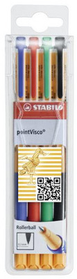 STABILO pointVisco Stylos gel 0.5mm 1099/4 4 couleurs ass.
