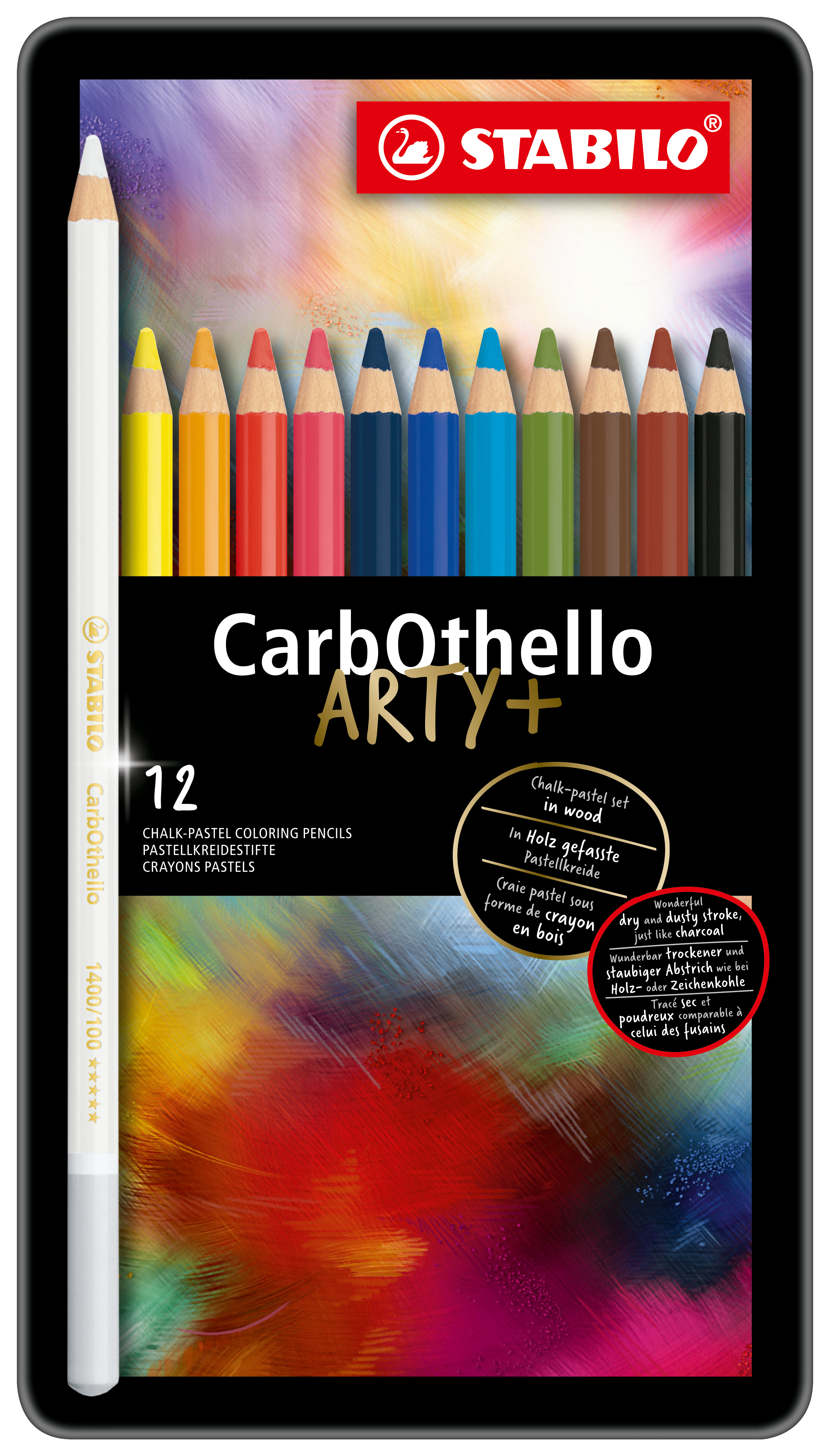 STABILO CarbOthello Cray. fusain past. 1412-6 12 couleurs