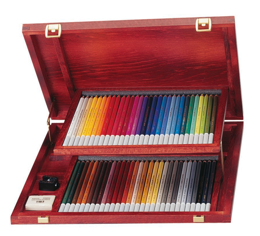 STABILO CarbOthello Cray. fusain past. 1460-1 60 couleurs, boite en bois 60 couleurs, boite en bois