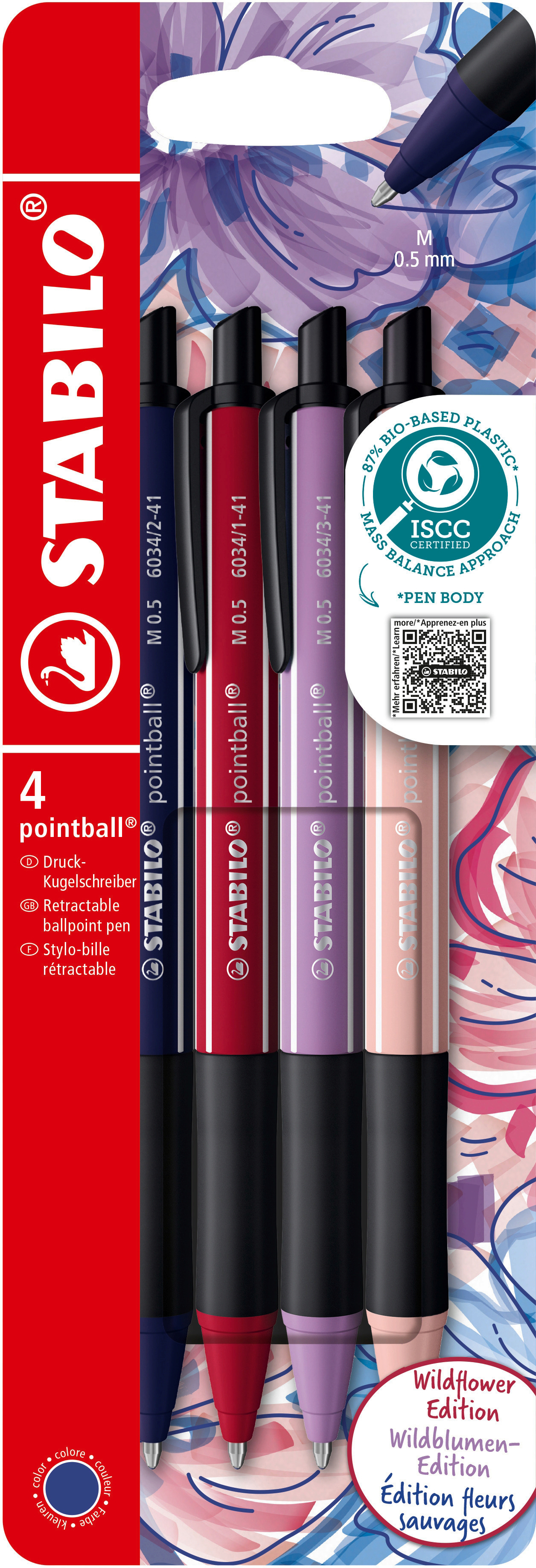 photo STABILO Stylo à bille pointball 0.5mm 1508 assorti 4 pièces