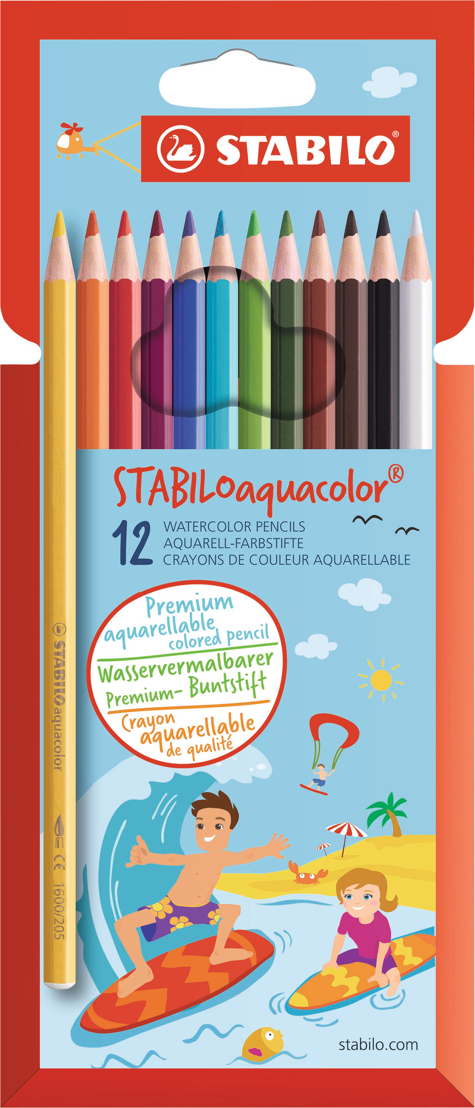 STABILO aquacolor Kids Design 16126 Etui, couleurs ass. 12 pcs.