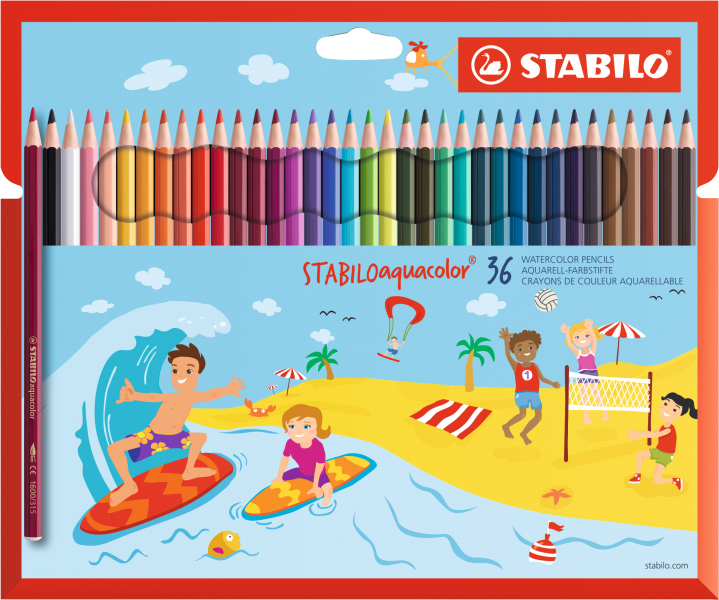 STABILO Crayon de coul.aquacolor 2,8mm 16366 Kids Design 36 pcs.