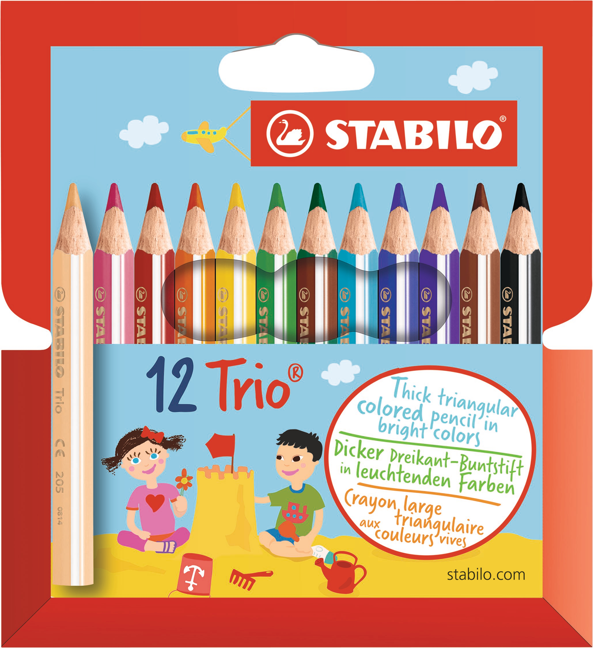 STABILO Trio Crayon de couleure 205/1201 Etui 12 pcs. Etui 12 pcs.