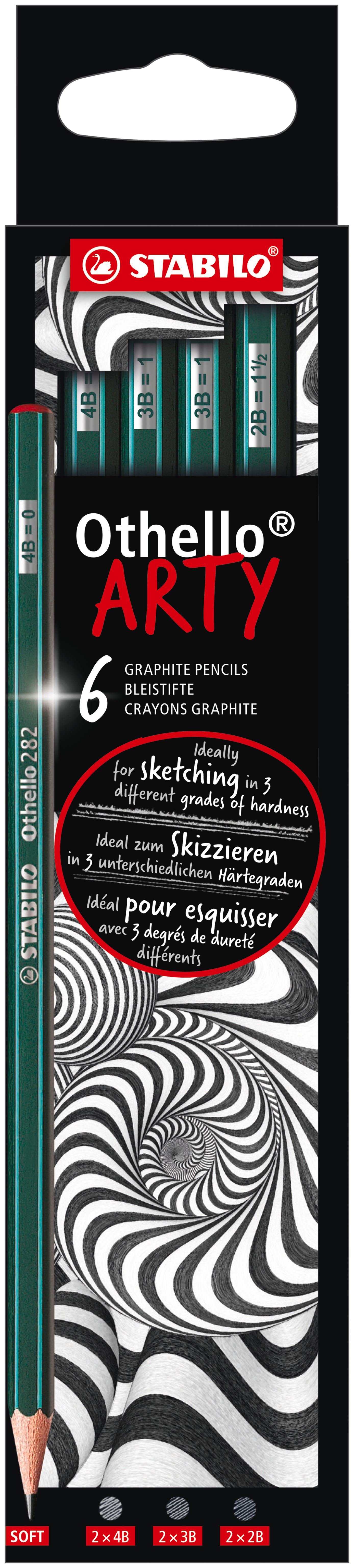 STABILO Crayons Othello Arty Soft 282/6-21-1-2 4B, 3B, 2B 6 pcs.