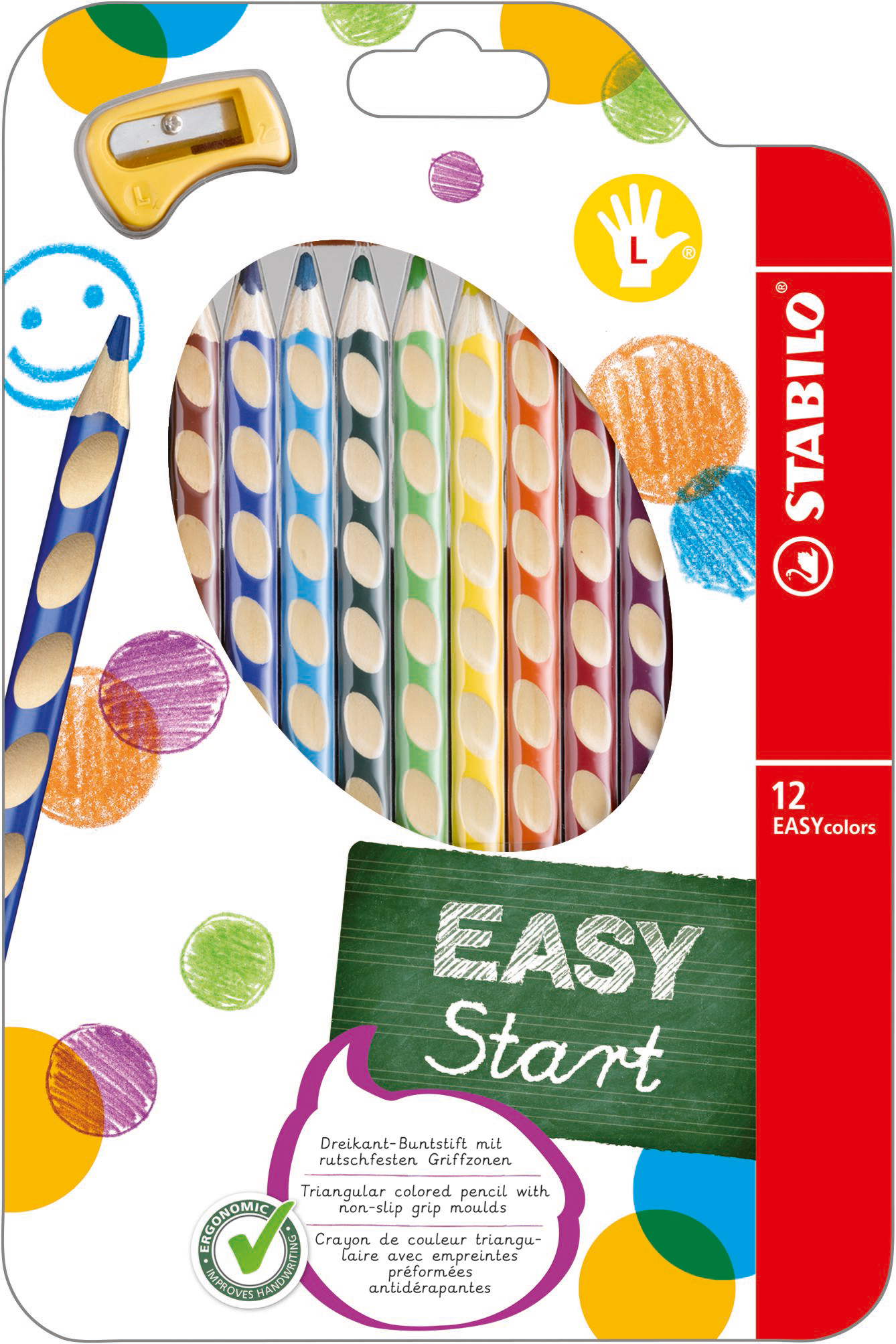STABILO Crayon de couleur EASYcolors 331/12 12 couleurs L 12 couleurs L