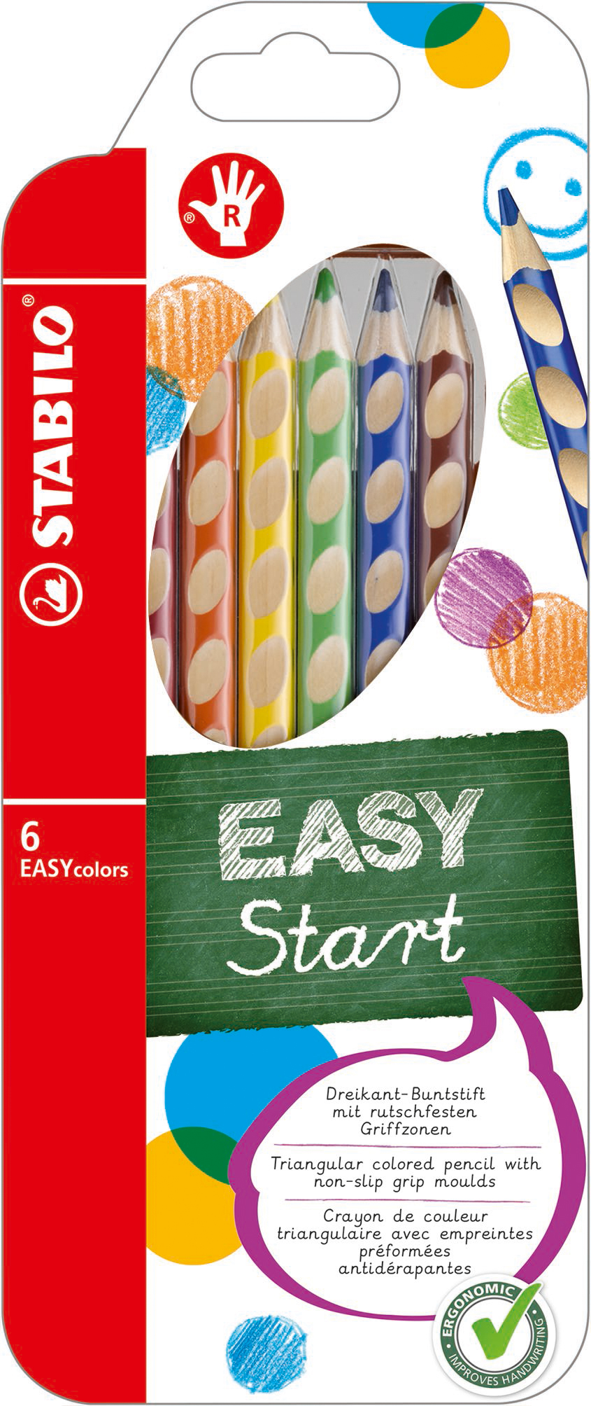 STABILO Crayon de couleur EASYcolors 332/6 6 couleurs R