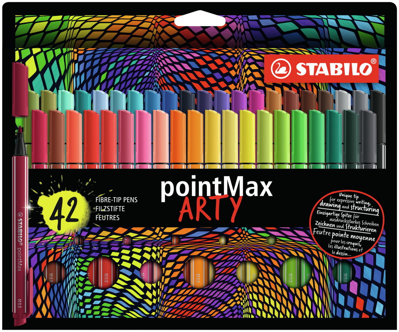 STABILO Stylo fibrePointMax 0.8mm 488/42-1 42 couleurs ass.