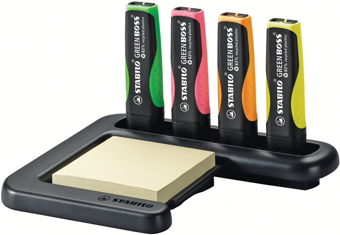 STABILO Textmarker GREEN BOSS 2-5mm 6070/04 4-couleurs, Set de table