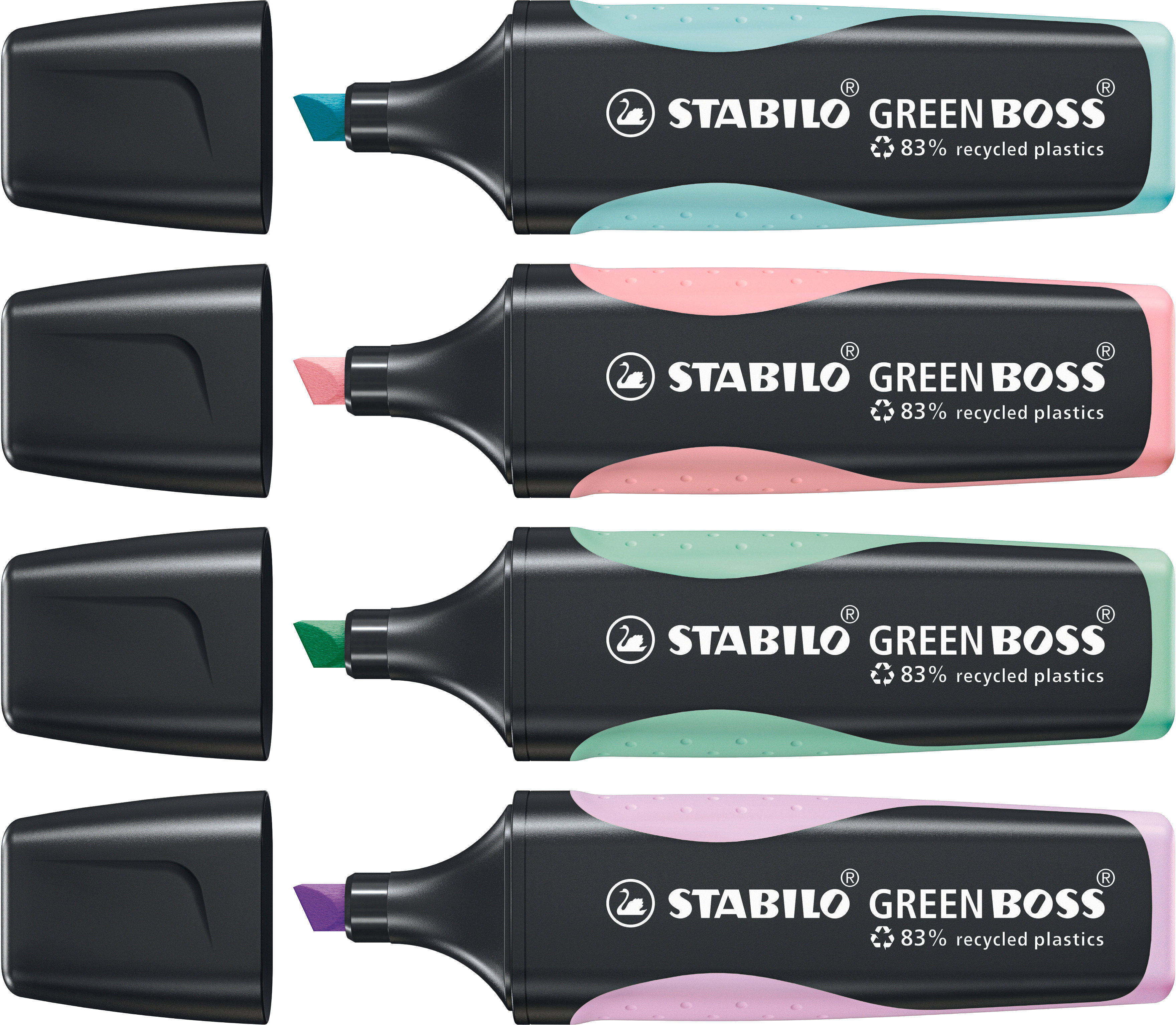 STABILO Textmarker GREEN BOSS 2-5mm 6070/4-2 pastel 4 pcs.