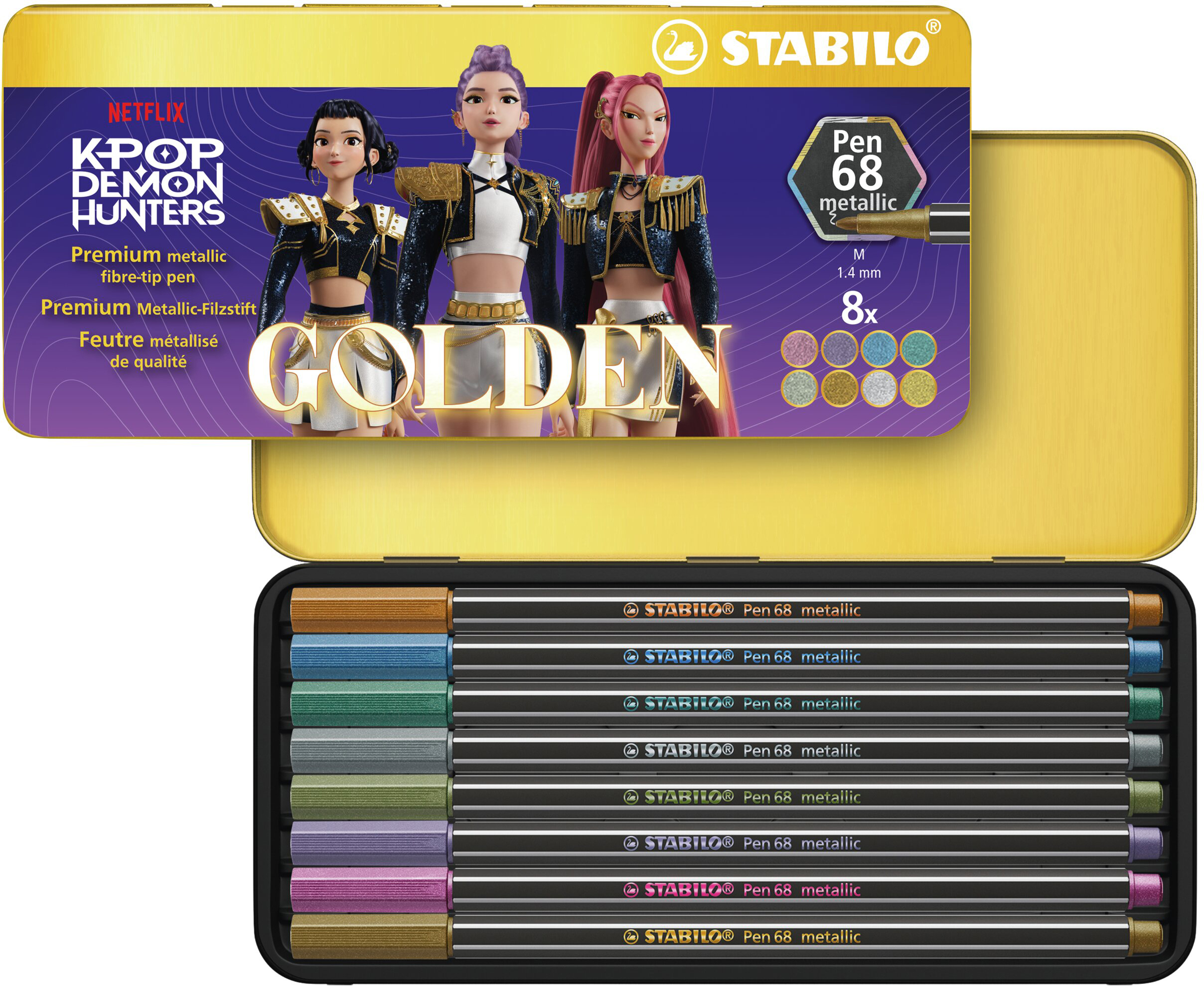 STABILO Fasermaler Pen 68 1mm 6808/8-33 Demon Hunters, metallic 8 Stk.