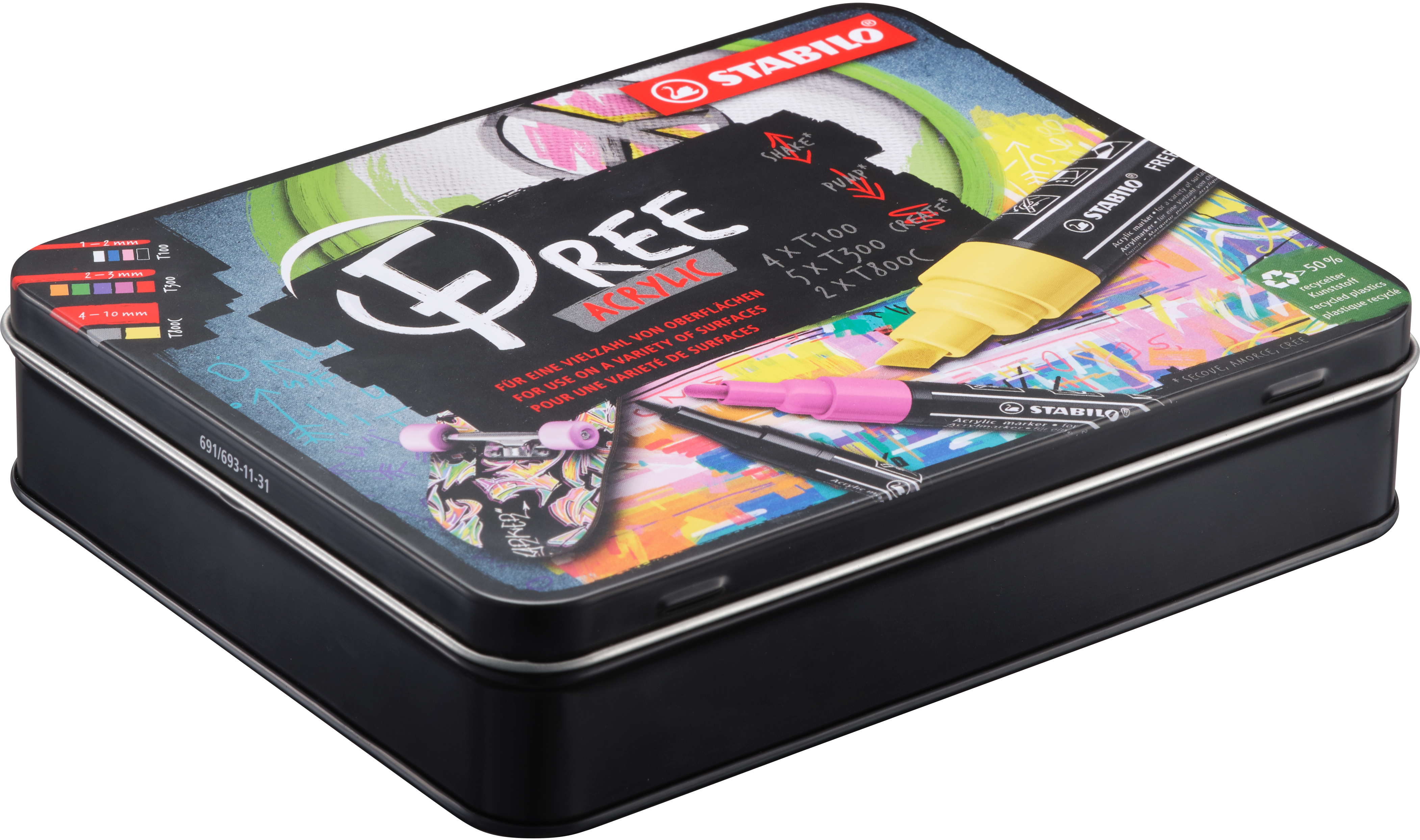 photo STABILO FREE Acrylic Start.Kit 691/693-11-31 Étui de 11