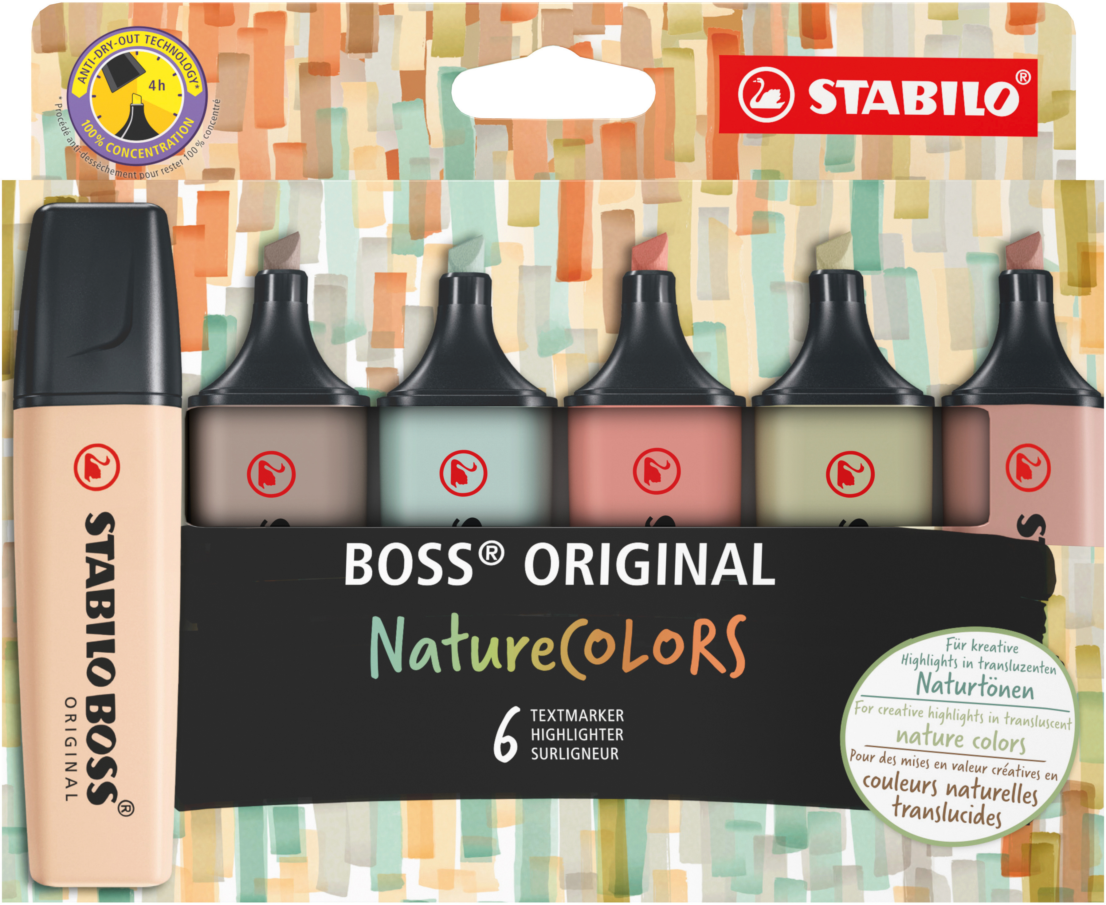 STABILO Boss Surligneur Original 70/6-2-2 Nature Colors 6 couleurs