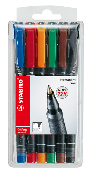 STABILO OHP Pen permanent F 842/6 6 pcs., étui 6 pcs., étui