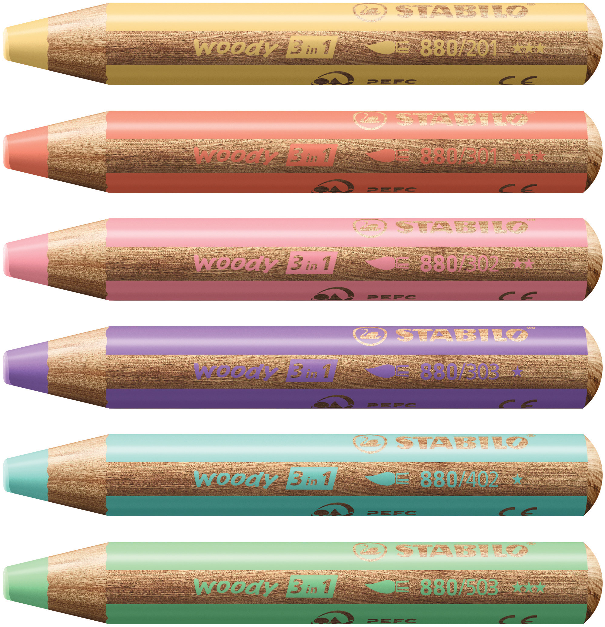 STABILO Crayon couleur Woody 3 in 1 880/201 jaune pastel