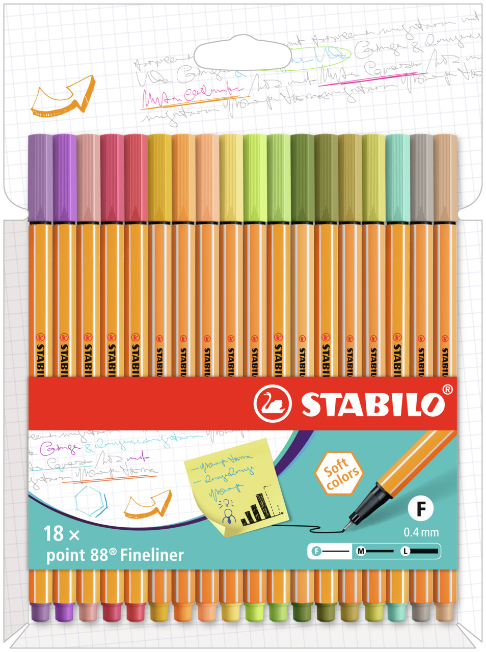 STABILO Stylo fibre Point 88 0.4mm 8818-2-5 18 couleurs ass. 18 couleurs ass.