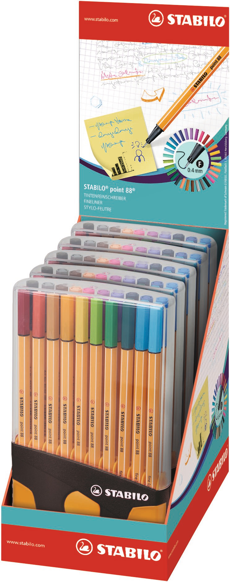 STABILO Fineliner Point 88 8820-03-05 20 pcs. ass. ColorParade