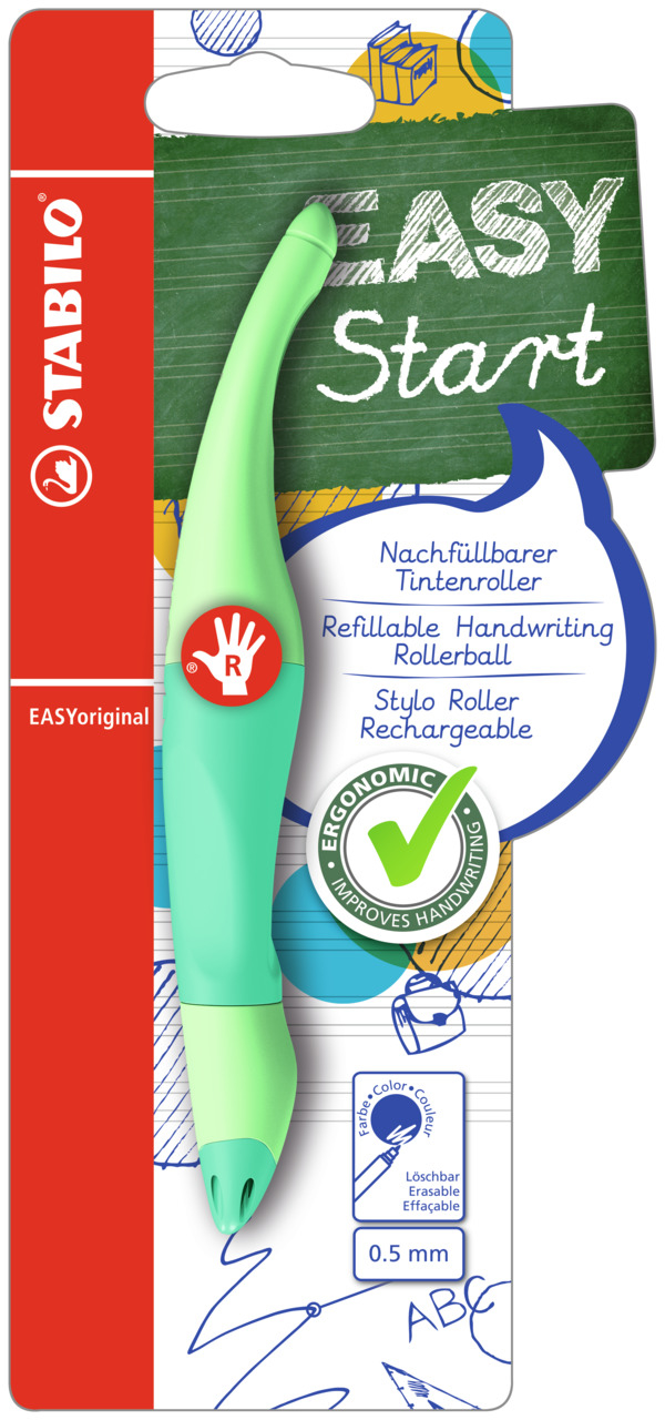 STABILO Roller à encre Easy Original B-58457-5 menthe pastel, droitier