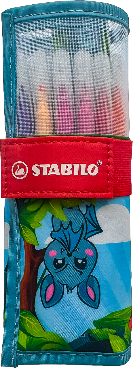 photo STABILO Stylo Fibre Power Animal 2mm CH280/18-06 bleu 18 pièces