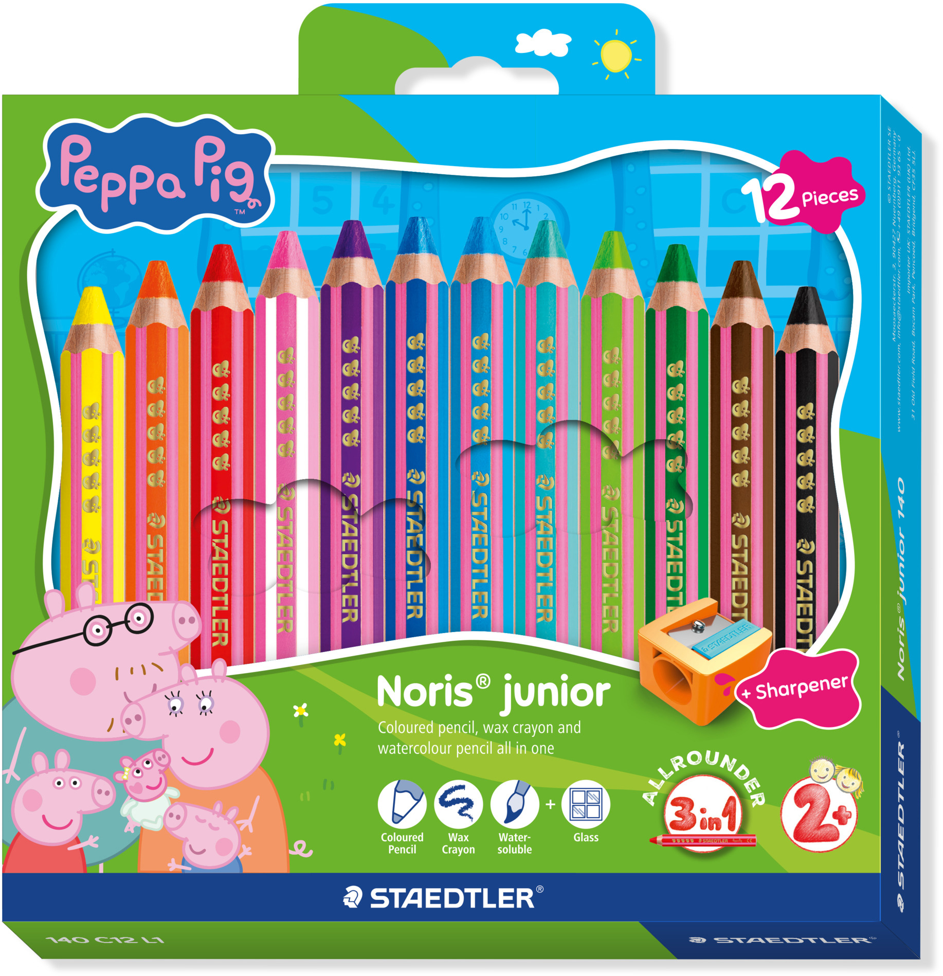 photo STAEDTLER Crayons couleur Noris PeppaPig 140C12L1 assorti 12 pièces