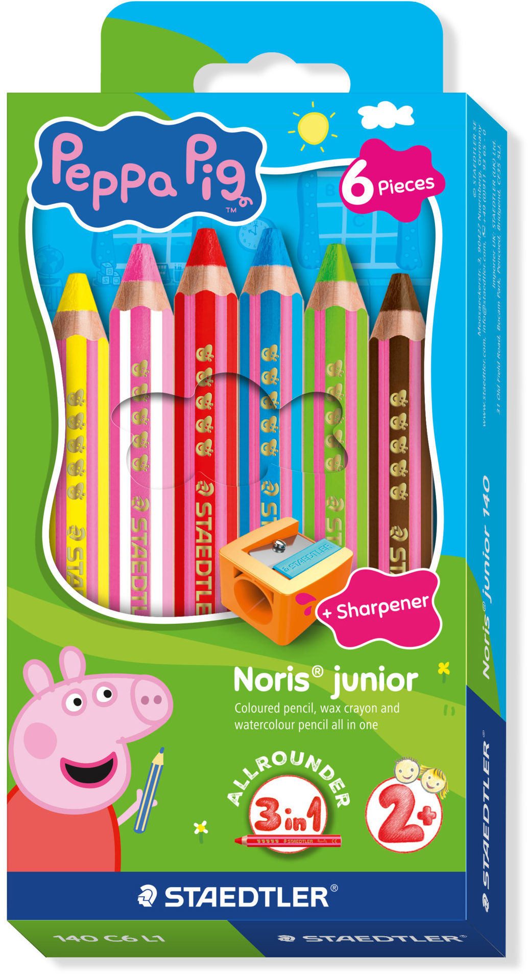 photo STAEDTLER Crayons couleur Noris PeppaPig 140C6L1 assorti 6 pièces