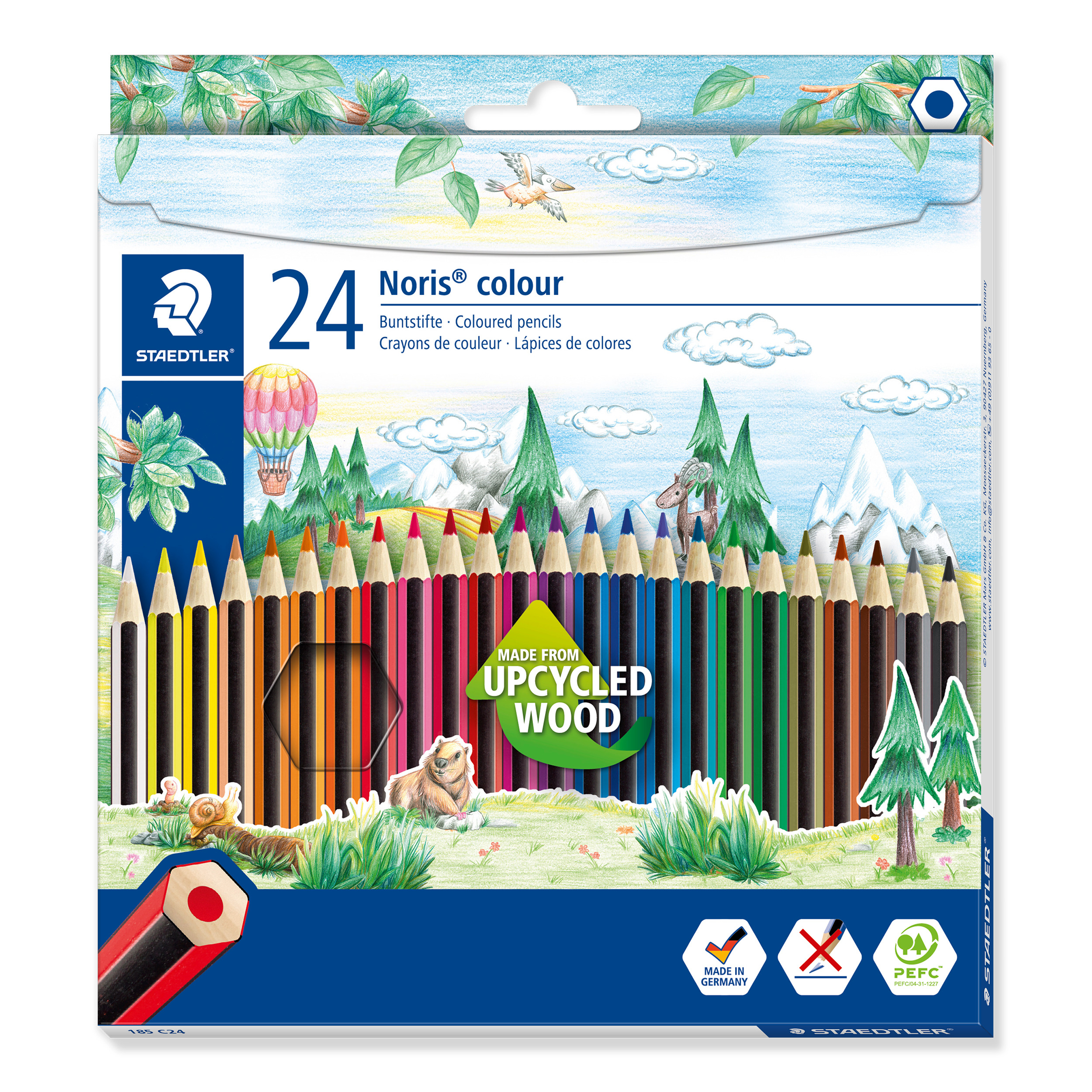 STAEDTLER Crayons couleur 185C24 upcycled Wood 24 pcs. upcycled Wood 24 pcs.