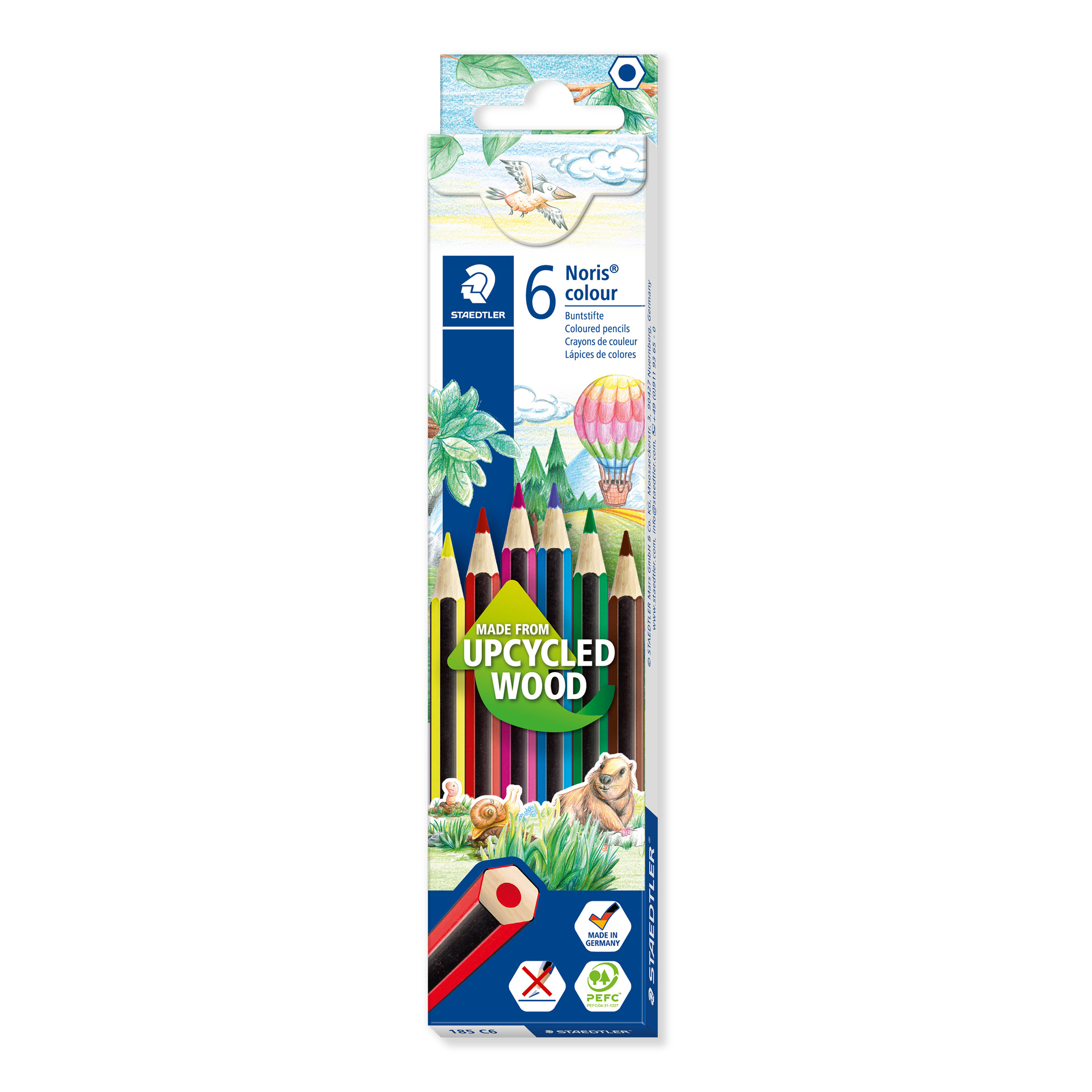 STAEDTLER Crayons couleur 185C6 upcycled Wood 6 pcs. upcycled Wood 6 pcs.