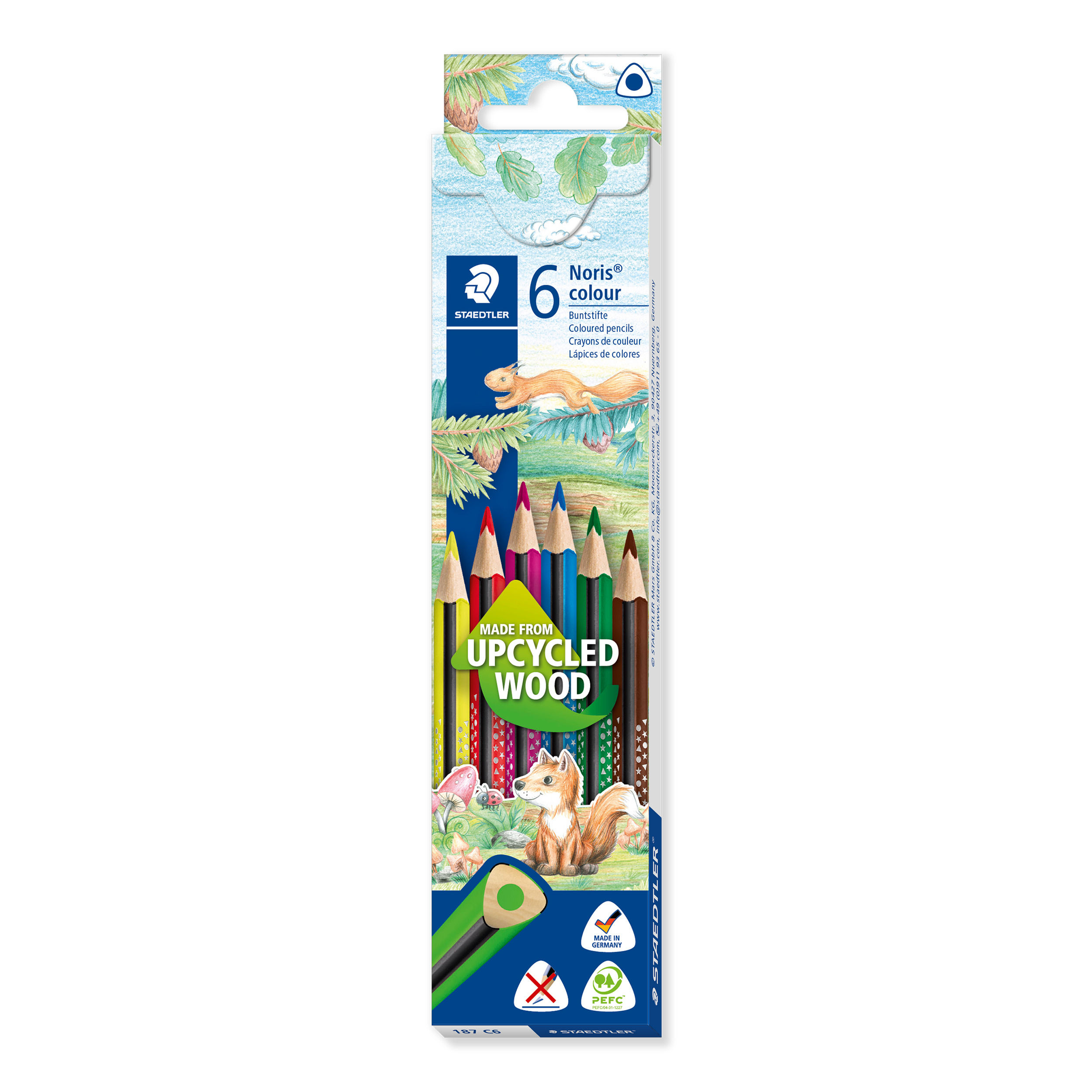 STAEDTLER Crayons couleur Noris 187C6 03 upcycled Wood 6 pcs. upcycled Wood 6 pcs.