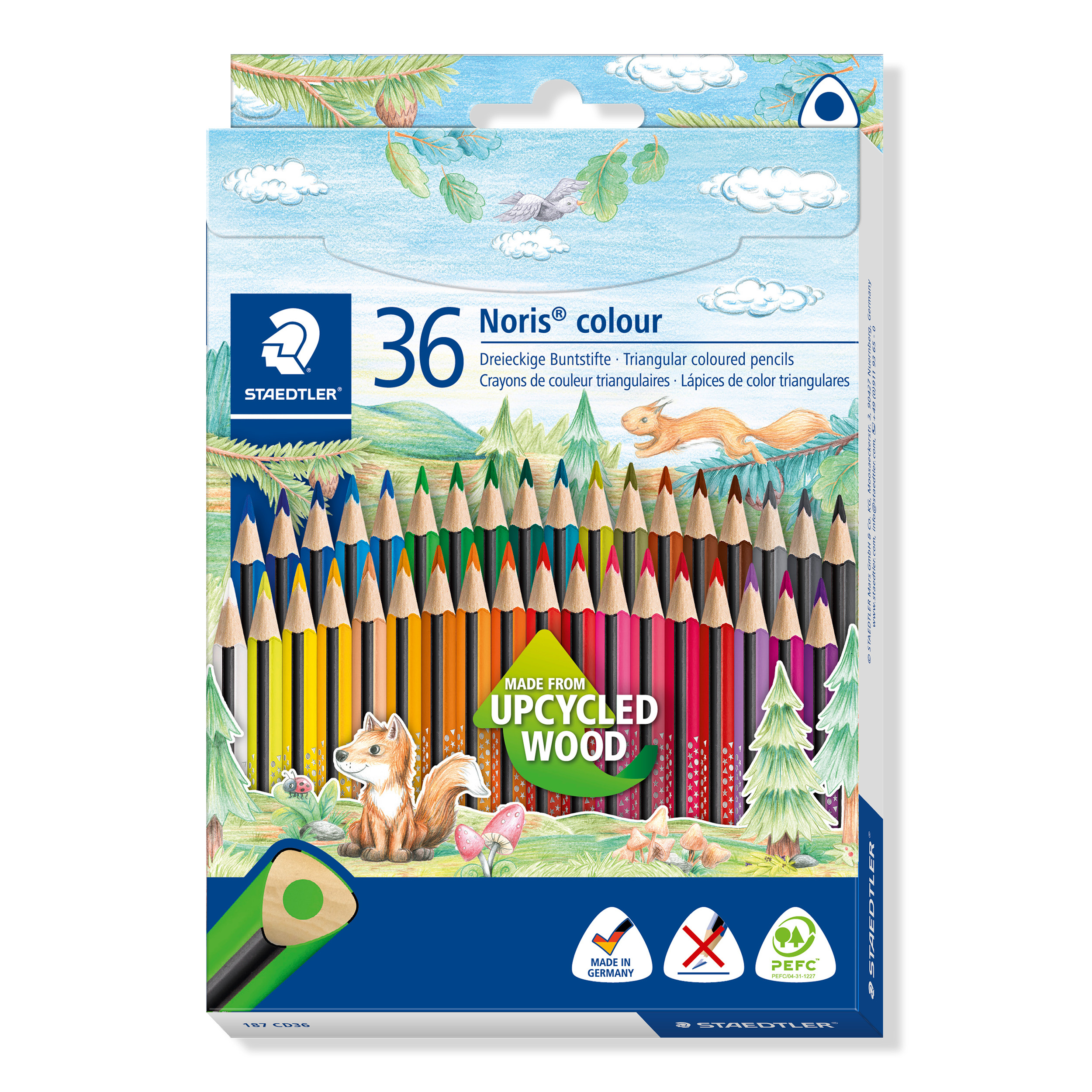 STAEDTLER Crayons couleur Noris 187CD3603 upcycled Wood 36 pcs.