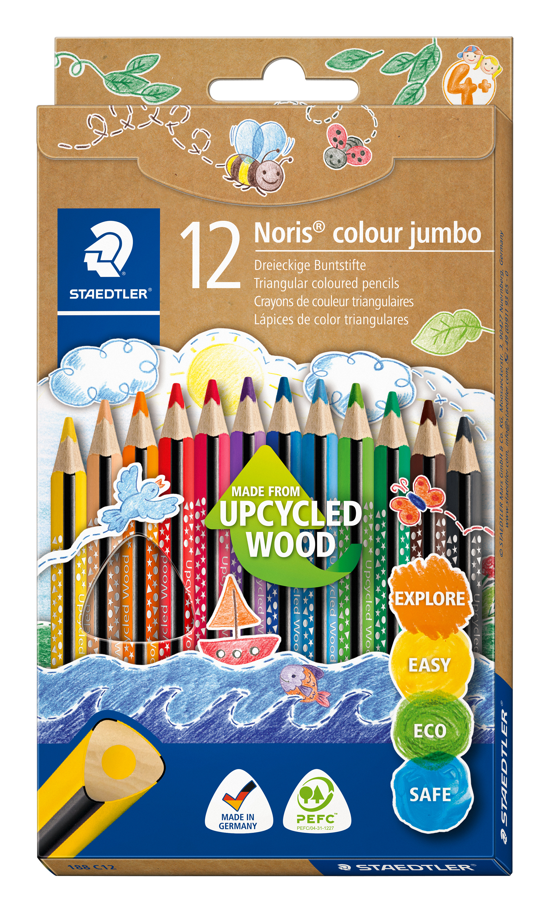STAEDTLER Crayons de couleur 188 C12 Noris colour jumbo 188 12Stk.