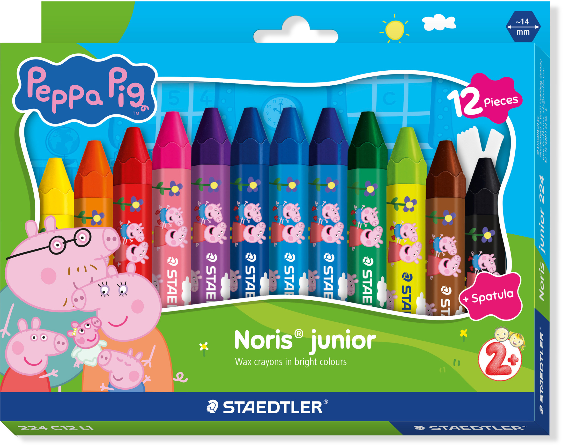photo STAEDTLER Crayons de cire Noris PeppaPig 224C12L1 assorti 12 pièces