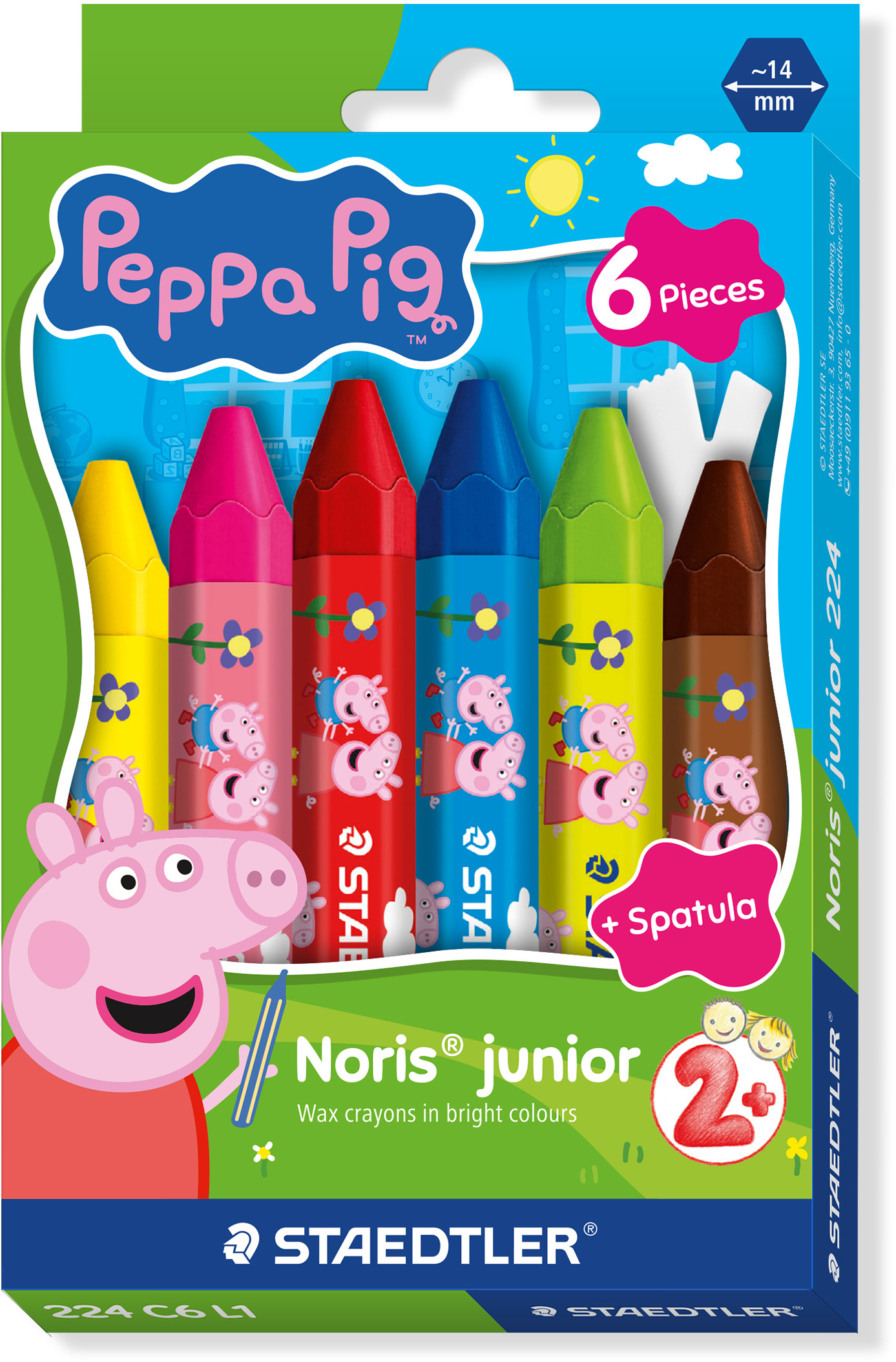 photo STAEDTLER Crayons de cire Noris PeppaPig 224C6L1 assorti 6 pièces
