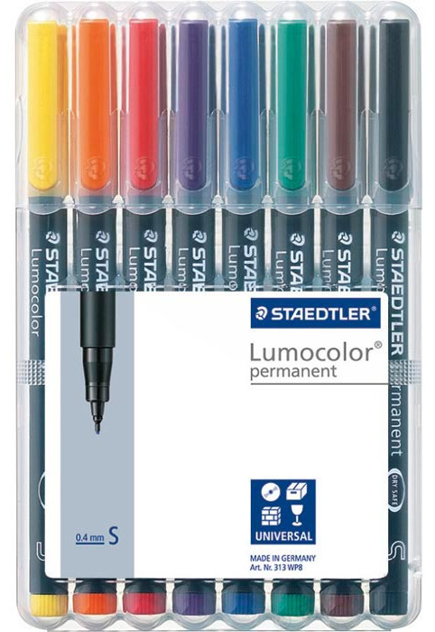 STAEDTLER Lumocolor permanent S 313 WP8 8 couleurs ass.