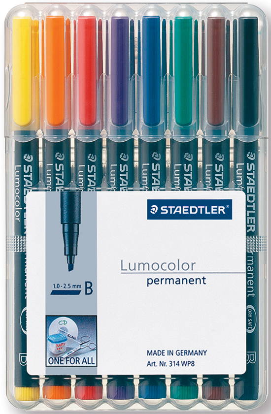 STAEDTLER Lumocolor permanent B 314 WP8 8 couleurs ass. 8 couleurs ass.