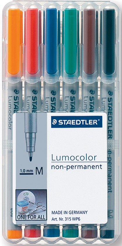 STAEDTLER Lumocolor non-perm. M 315-WP6 6 couleurs ass.