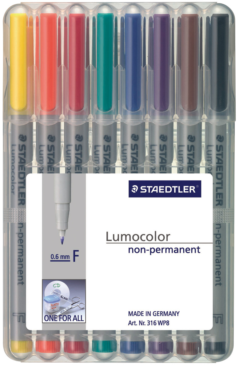 STAEDTLER Lumocolor non-perm. F 316 WP8 8 couleurs ass.