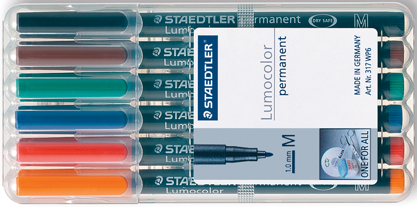 STAEDTLER Lumocolor permanent M 317-WP6 6 couleurs ass.