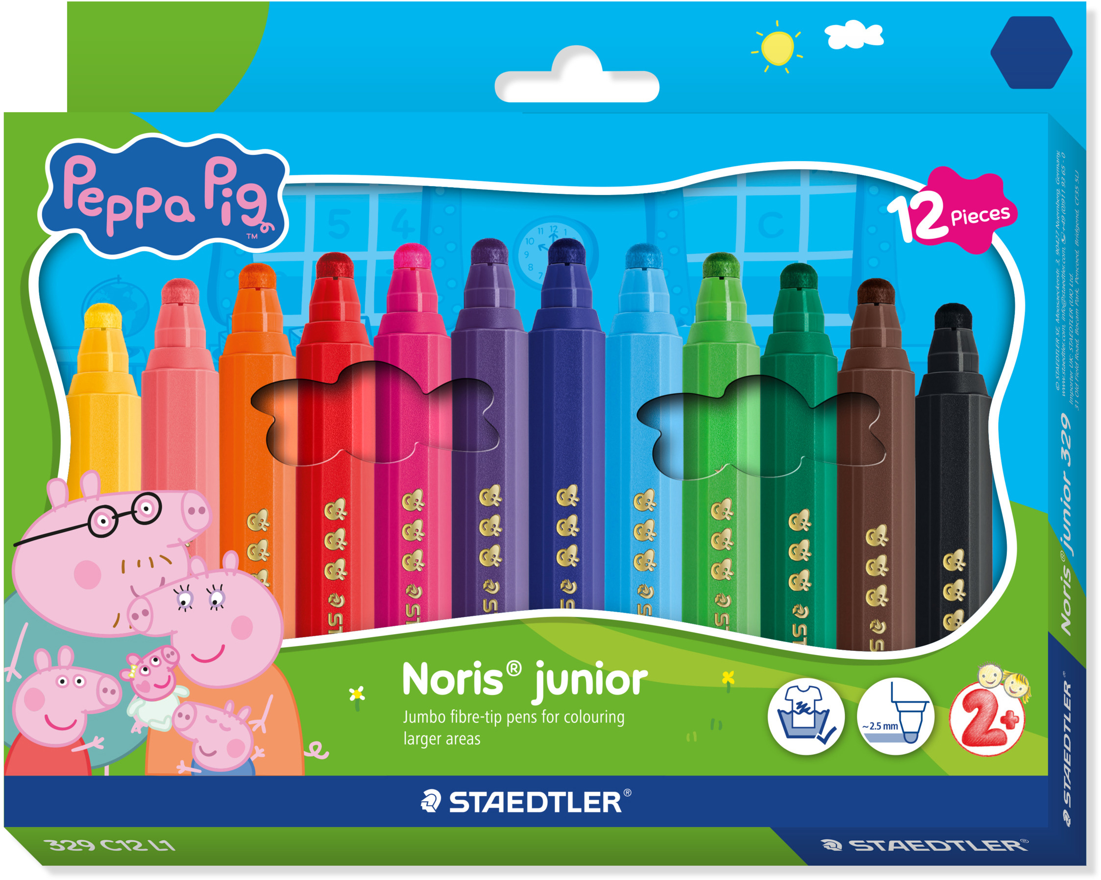photo STAEDTLER Feutres Noris Peppa Pig 329C12L1 assorti 12 pièces