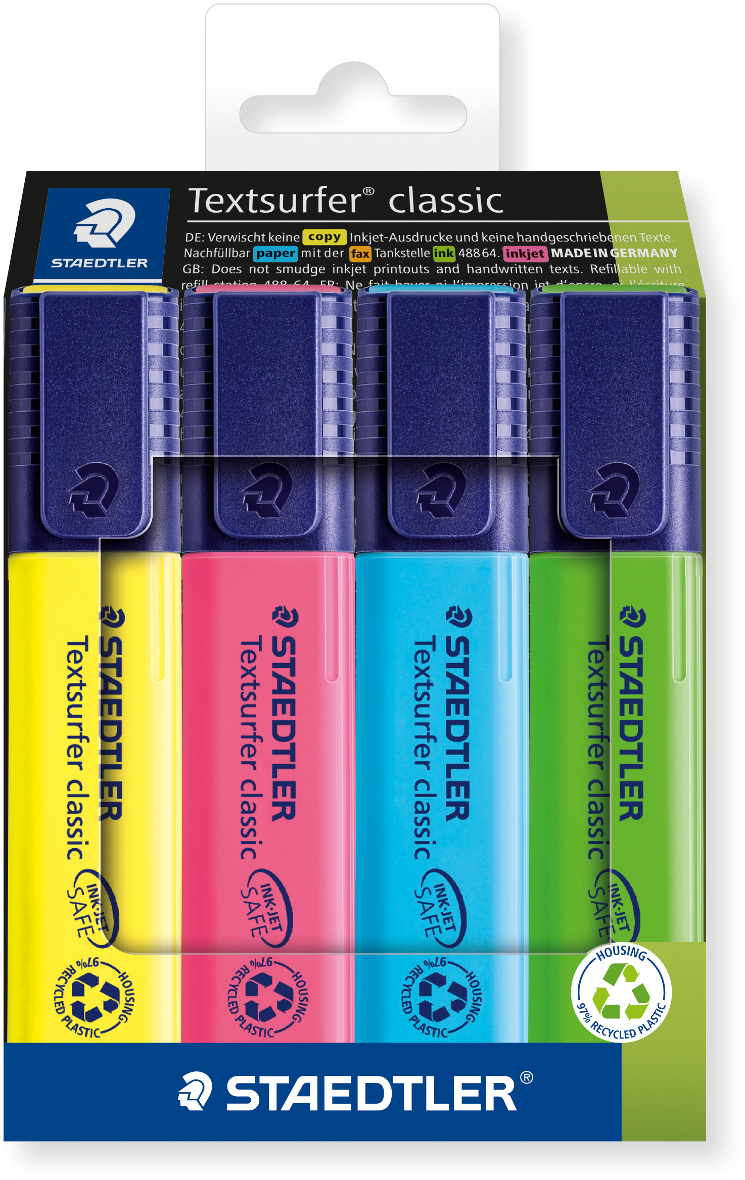 STAEDTLER Textmarker Textsurfer Classic 364 RC4 assortiert 4 Stück