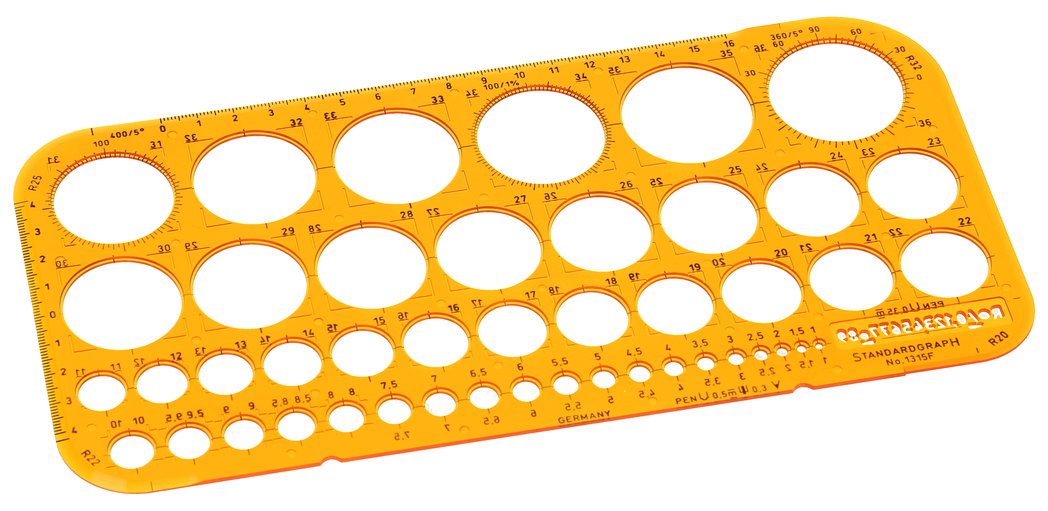 photo STANDARDG Pochoir circulaire 1315F 45 cercles