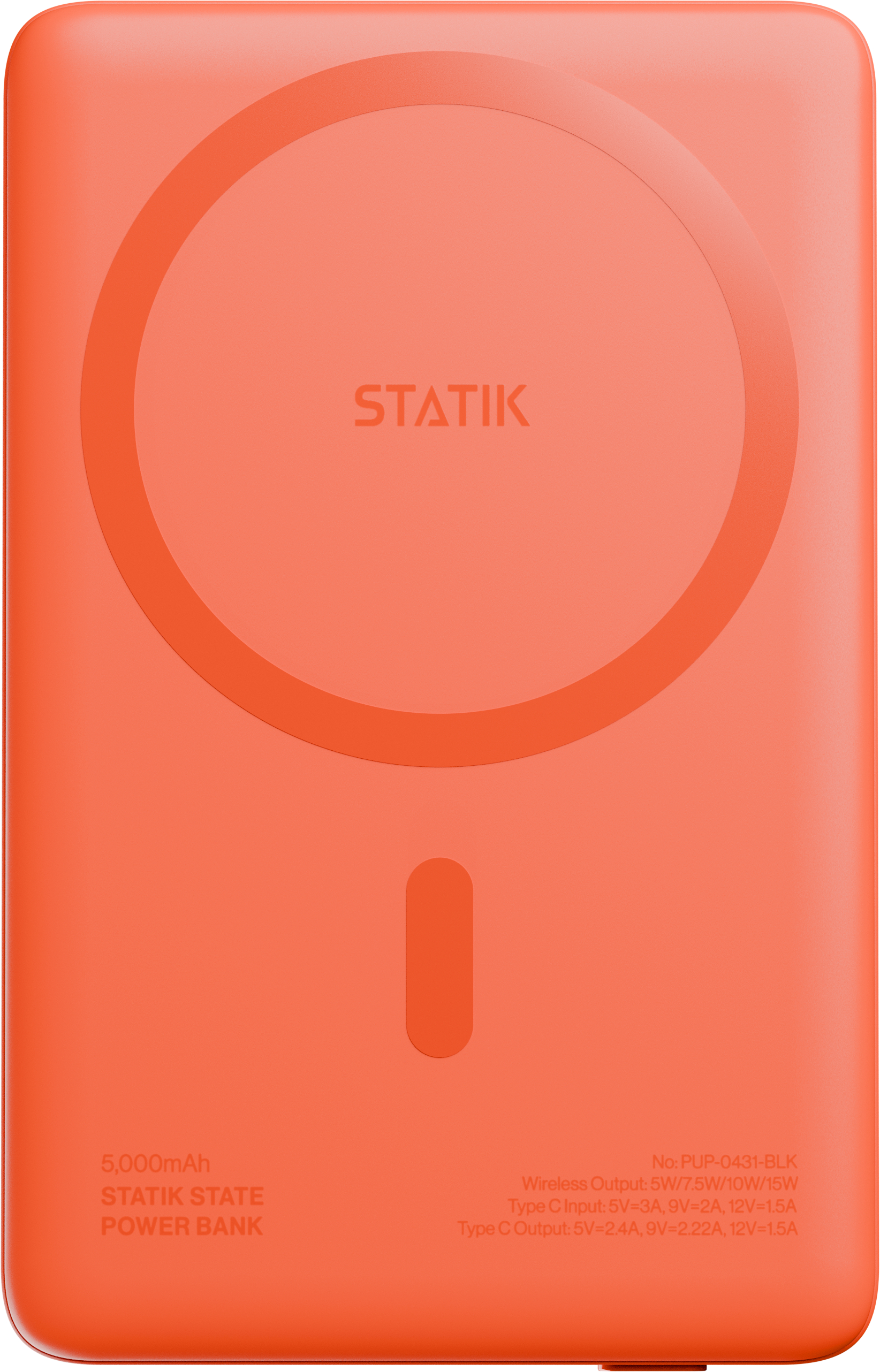 photo STATIK State Power Bank 5000mAh PUP-0431-V2-ORG semisolid,MagSafe-compatible