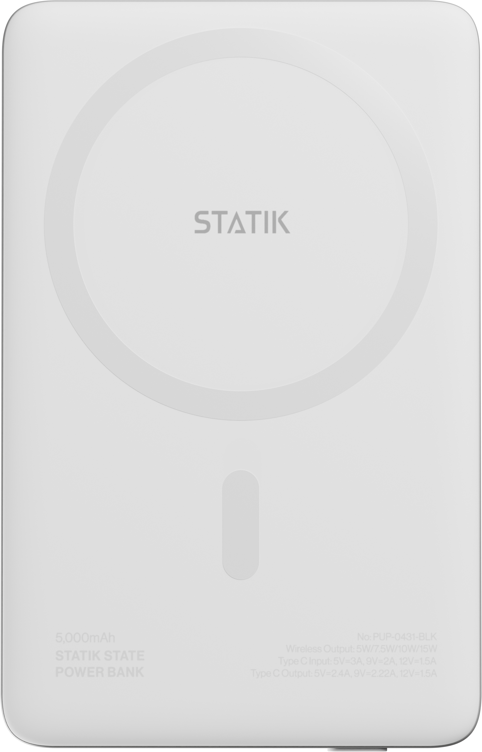 photo STATIK State Power Bank 5000mAh PUP-0431-V2-WHT semisolid,MagSafe-compatible