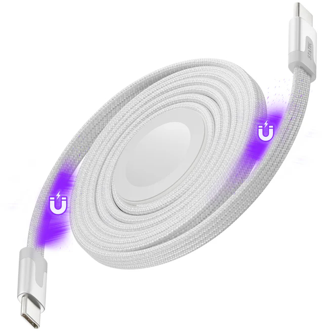 photo STATIK MagStack Duo Charger PUP-0497-3FT-CC-WHT Apple Watch+USB-C Cable