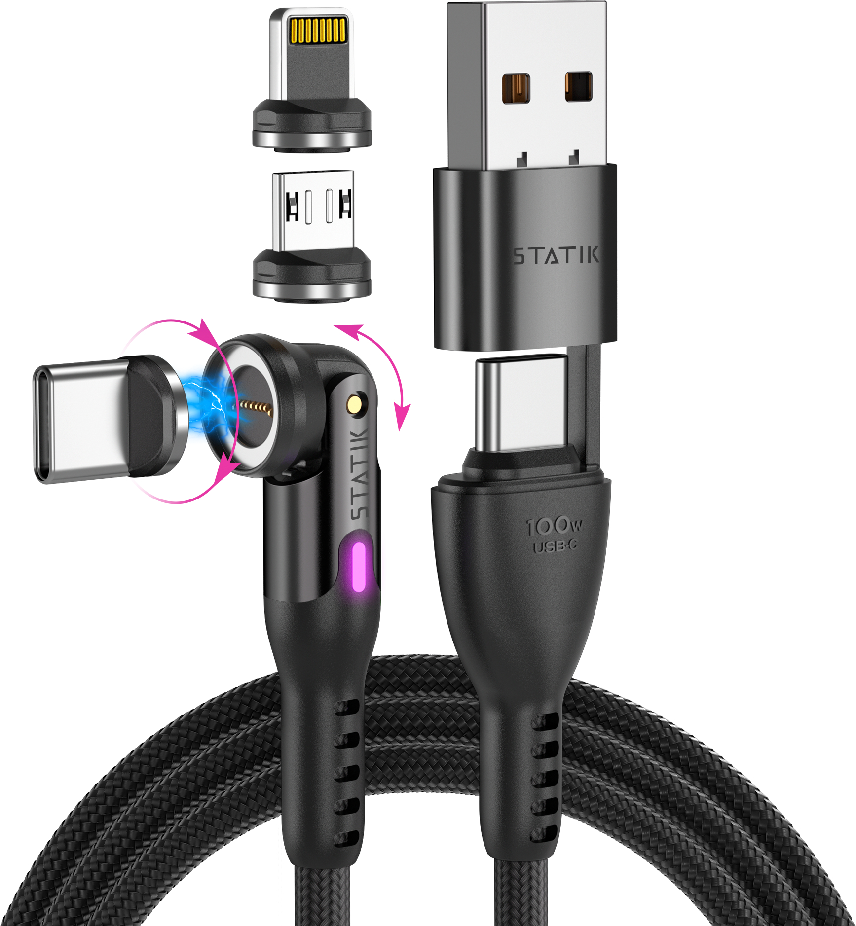 photo STATIK Statik 360 Pro, Uni.Mag. Tip PUP-0520-3FT Cable, 1m, 100W Black